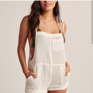 White linen Abercrombie cover up